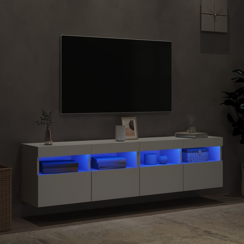 Vidaxl Meubles TV muraux LED blancs (2 pcs) - 66% de remise