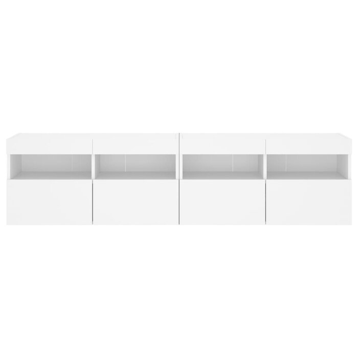 Lot de 2 meubles TV muraux LED - Blanc - Jusqu'à -35%