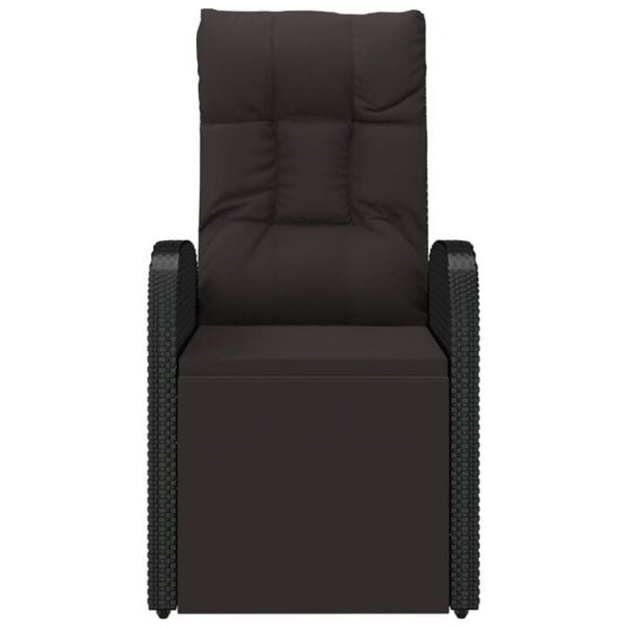 Chaise de jardin inclinable en rotin noir - Jusqu'à 34 % de réduction