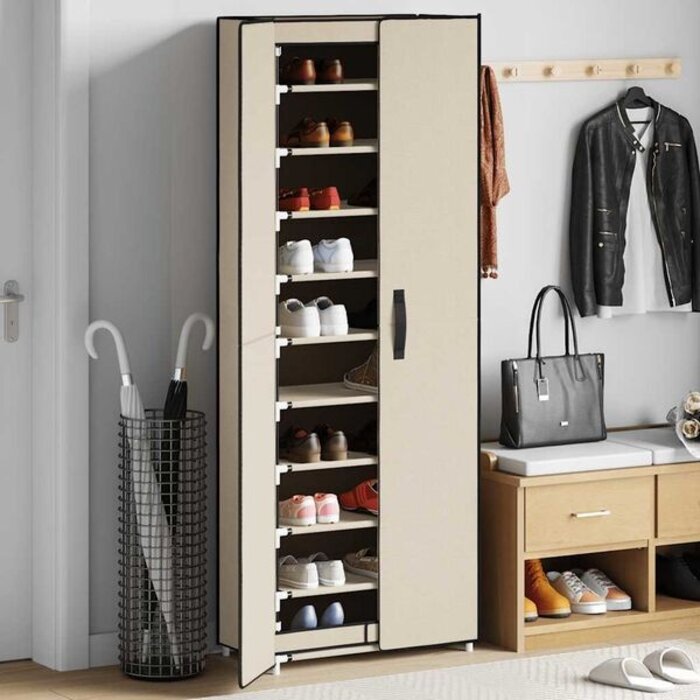 Meuble à chaussures 10 niveaux crème - Jusqu'à -34% de remise