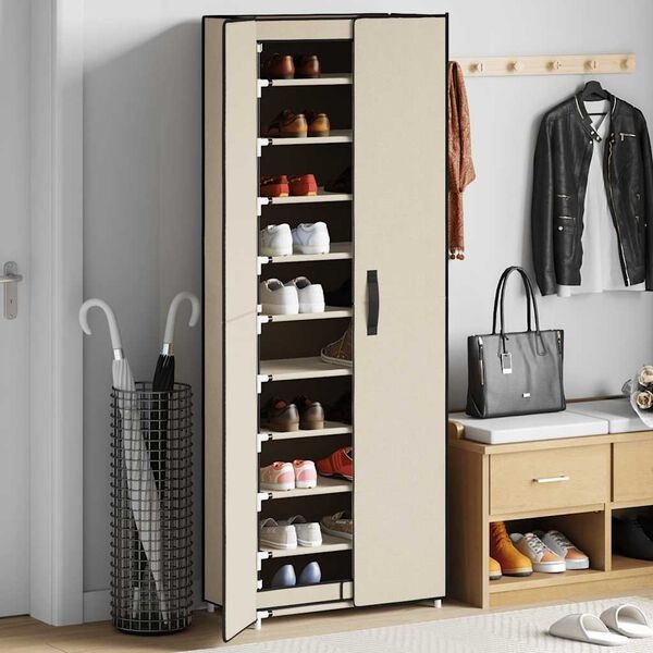 Meuble à chaussures 10 niveaux crème - Jusqu'à -34% de remise