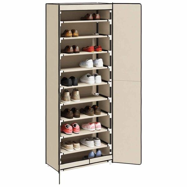 Meuble à chaussures 10 niveaux crème - Jusqu'à -34% de remise