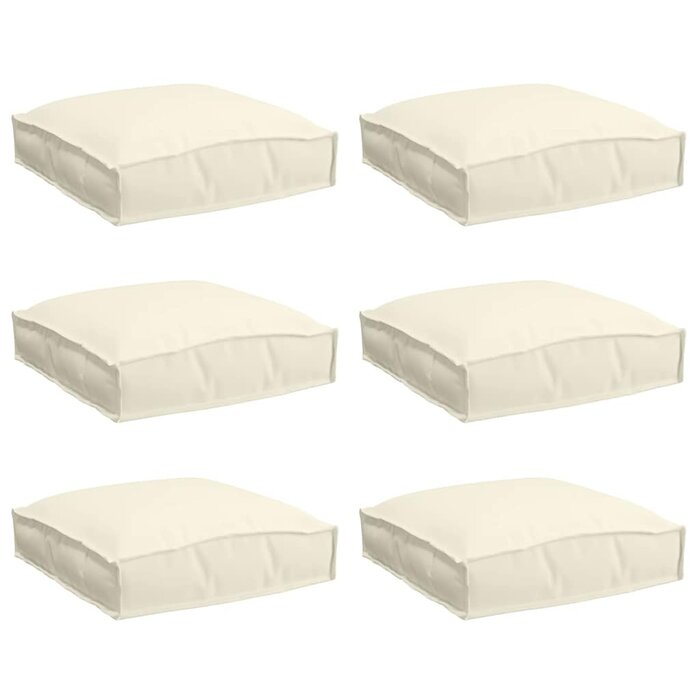 Lot de 6 coussins carrés Oxford crème - Jusqu'à -34% sur l'outlet