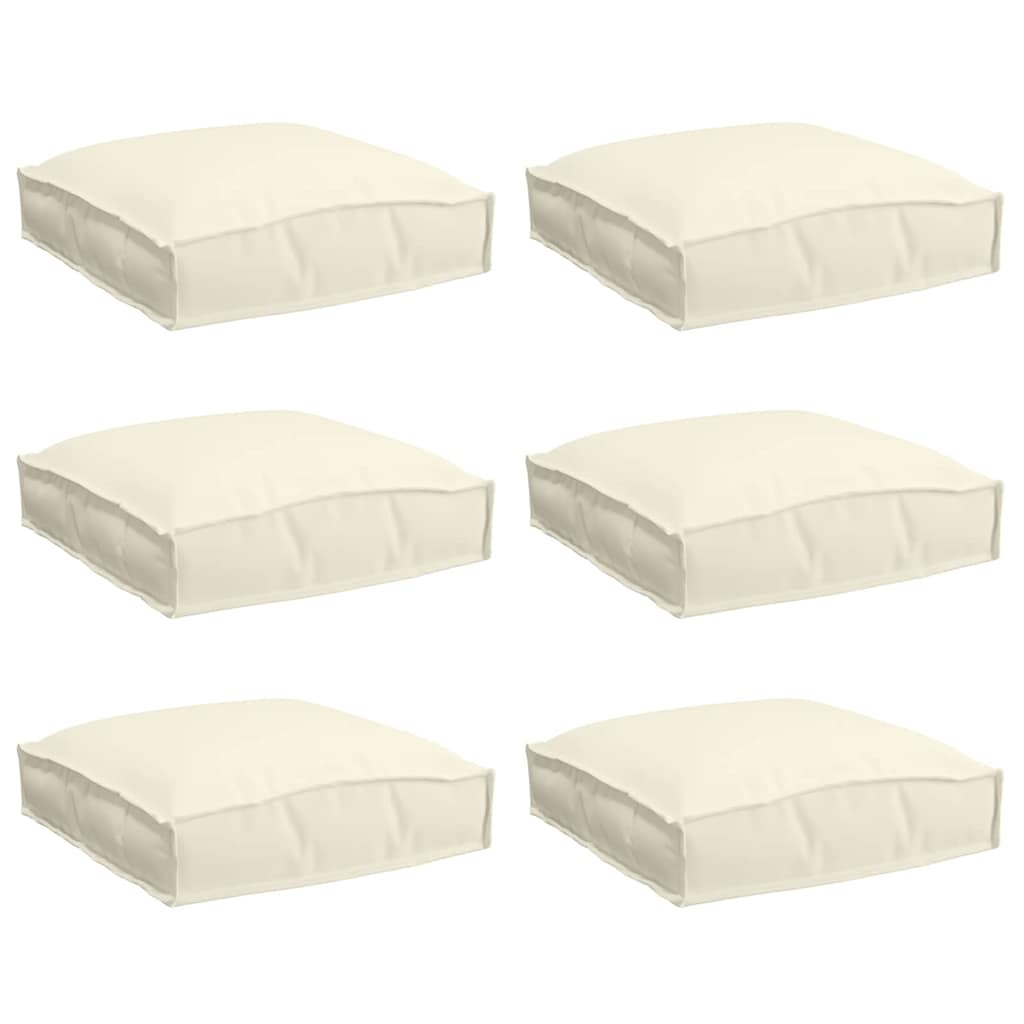 Lot de 6 coussins carrés Oxford crème - Jusqu'à -34% sur l'outlet