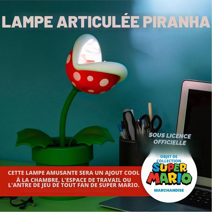 Lampe LED Plante Piranha Super Mario 33 cm - Jusqu'à -33%