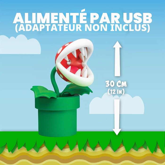 Lampe LED Plante Piranha Super Mario 33 cm - Jusqu'à -33%