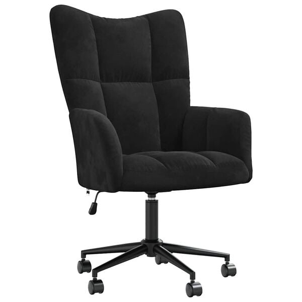 Vidaxl Fauteuil relax en velours noir - Design pivotant - Jusqu'à 39% de remise
