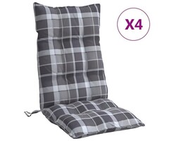 Vidaxl Lot de 4 coussins pour chaise haute - Gris - Jusqu'à 38% de remise