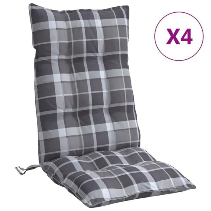 Vidaxl Lot de 4 coussins pour chaise haute - Gris - Jusqu'à 38% de remise
