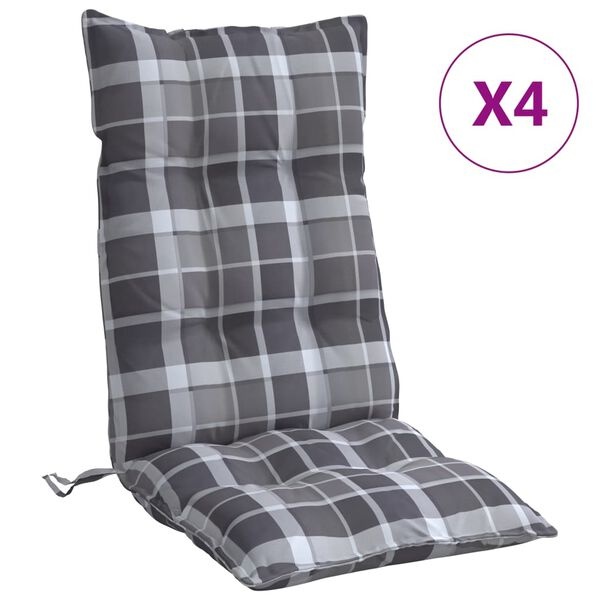 Vidaxl Lot de 4 coussins pour chaise à dossier haut gris - 36% de remise