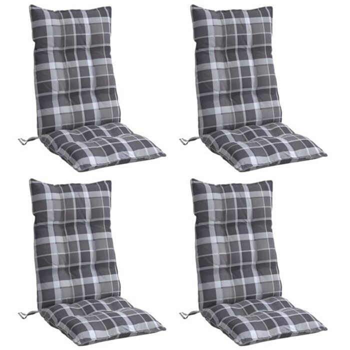 Vidaxl Lot de 4 coussins pour chaise haute - Gris - Jusqu'à 38% de remise