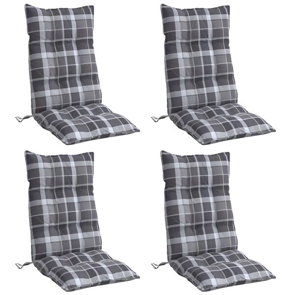 Vidaxl Lot de 4 coussins pour chaise à dossier haut gris - 36% de remise