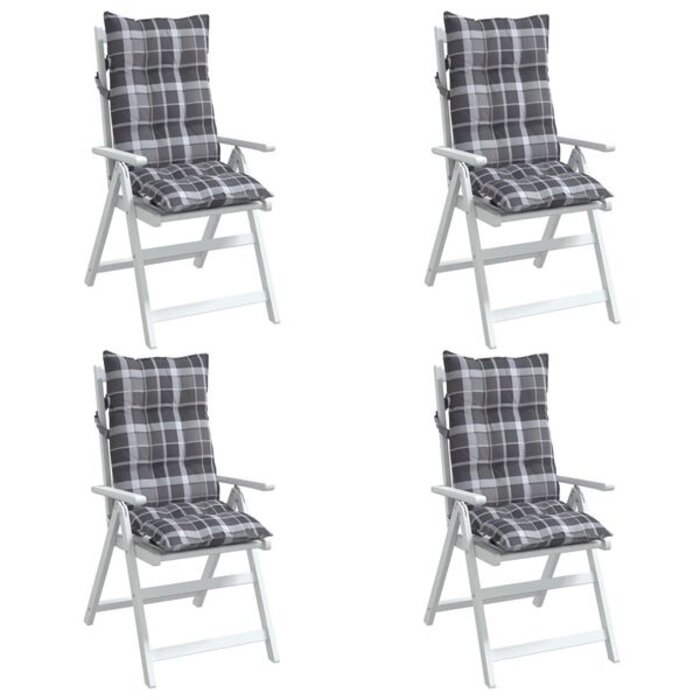 Vidaxl Lot de 4 coussins pour chaise haute - Gris - Jusqu'à 38% de remise
