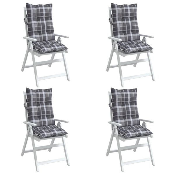 Vidaxl Lot de 4 coussins pour chaise à dossier haut gris - 36% de remise
