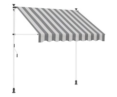 Vidaxl Store banne manuel rétractable 250 cm - Anthracite/Blanc - Jusqu'à -35%