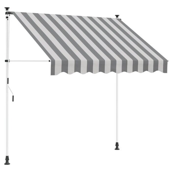 Vidaxl Store banne manuel rétractable 250 cm - Anthracite/Blanc - Jusqu'à -35%