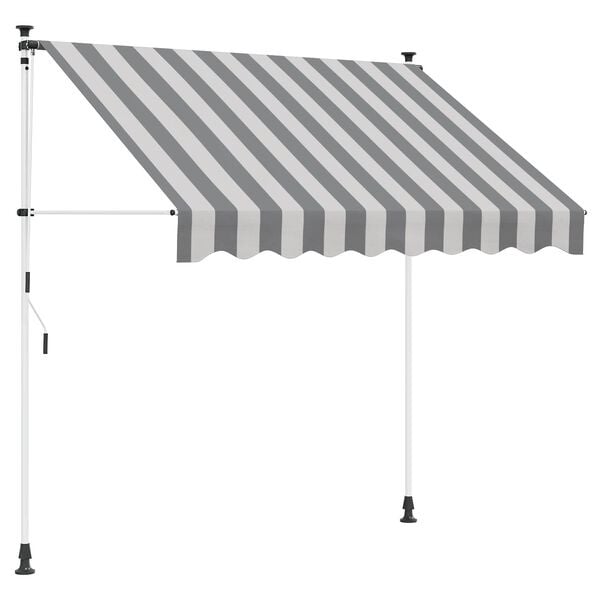 Vidaxl Store banne manuel rétractable 250 cm - Anthracite/Blanc - Jusqu'à -35%
