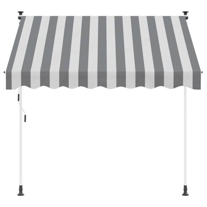 Vidaxl Store banne manuel rétractable 250 cm - Anthracite/Blanc - Jusqu'à -35%