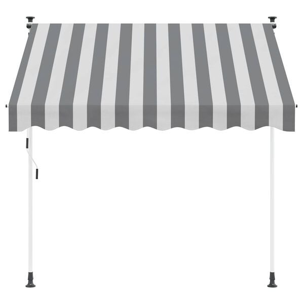 Vidaxl Store banne manuel rétractable 250 cm - Anthracite/Blanc - Jusqu'à -35%