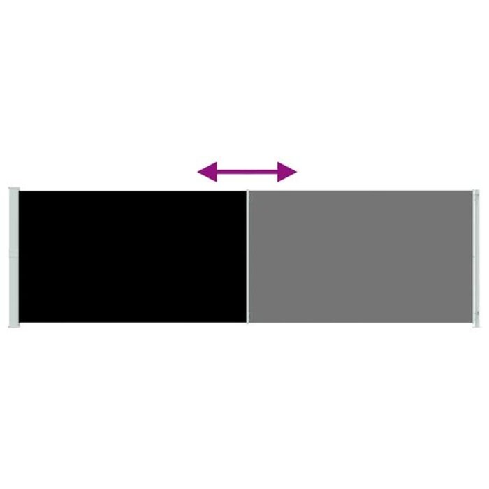 Vidaxl Brise-vue latéral rétractable 180x600 cm noir - Jusqu'à 35% de remise