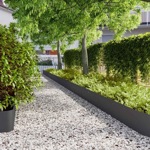Vidaxl Lot de 20 Bordures de Jardin en Acier Noir - Jusqu'à 34% de remise