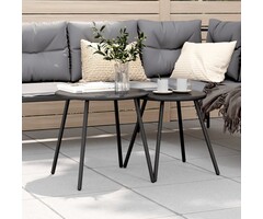 Vidaxl Lot de 2 tables basses de jardin rondes en acier noir - Jusqu'à 34% de remise