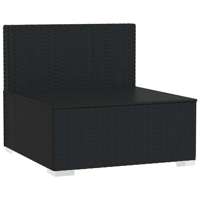 Vidaxl Module de canapé central en résine tressée noire - Jusqu'à -34%