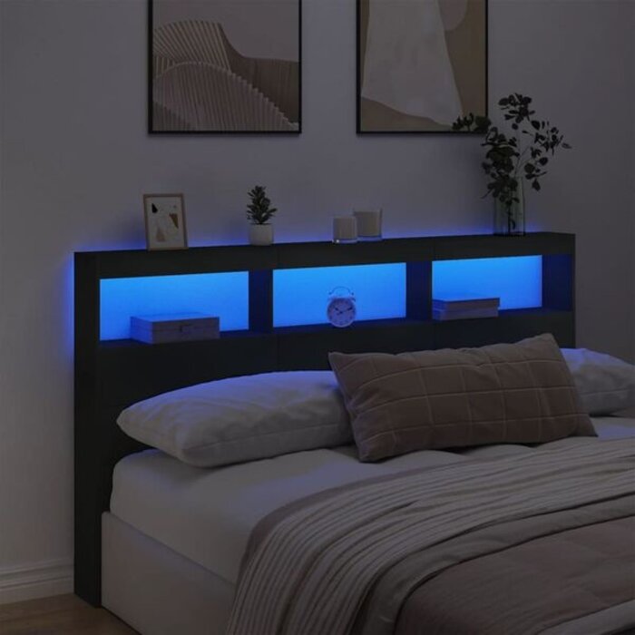 Vidaxl Tête de lit LED avec rangement 180 cm - Jusqu'à -35% sur nos modèles outlet