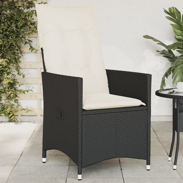 Vidaxl Fauteuil de jardin inclinable noir - Jusqu'à 34% de remise