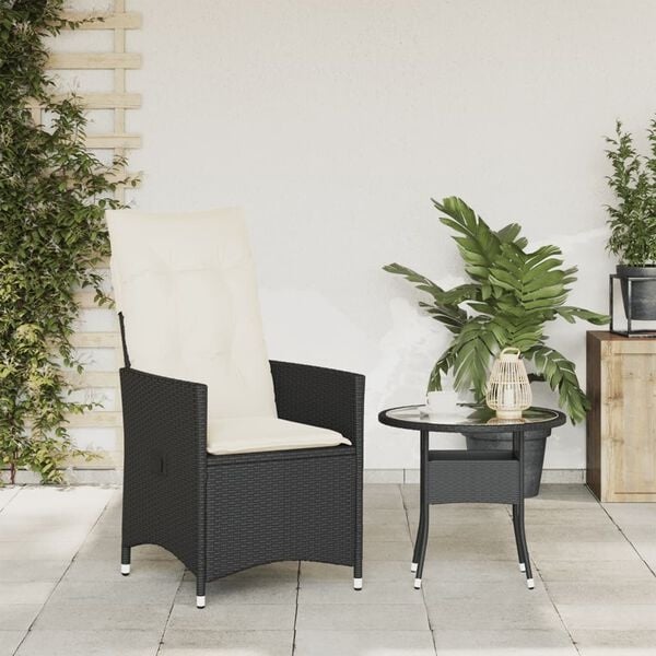 Vidaxl Fauteuil de jardin inclinable noir - Jusqu'à 34% de remise