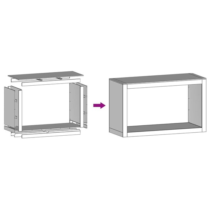 Vidaxl Range-bûches en acier anthracite 100x40x60 cm - Jusqu'à 35% de remise