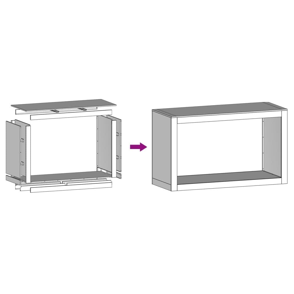 Vidaxl Range-bûches en acier anthracite 100x40x60 cm - Jusqu'à 35% de remise