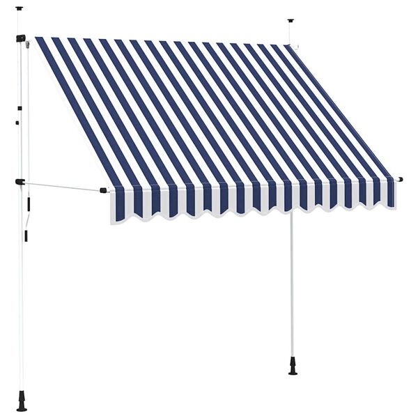 Vidaxl Store banne manuel rétractable 250 cm - Rayures bleu et blanc - Jusqu'à -35%