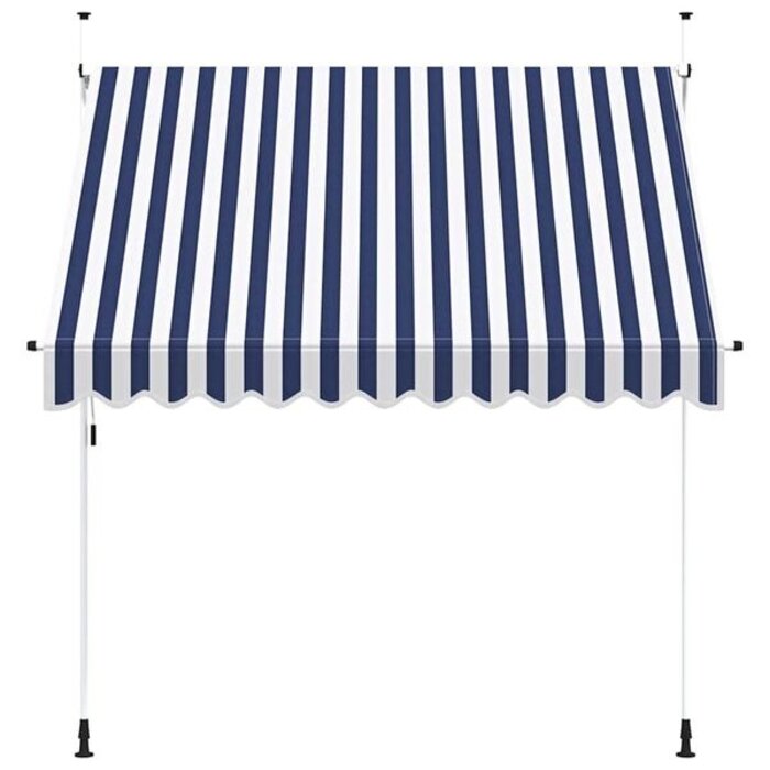 Vidaxl Store banne manuel rétractable 250 cm - Rayures bleu et blanc - Jusqu'à -35%