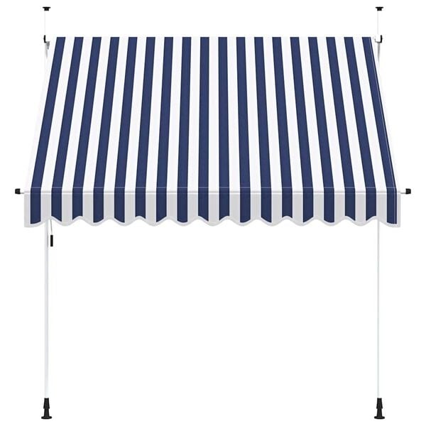 Vidaxl Store banne manuel rétractable 250 cm - Rayures bleu et blanc - Jusqu'à -35%