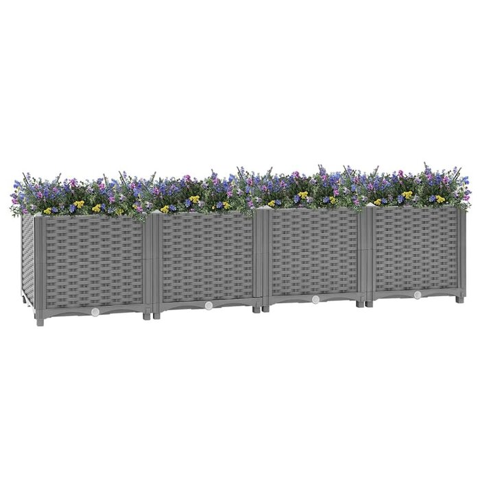 Vidaxl Bac à fleurs surélevé 160 cm gris - Jusqu'à 34% de remise