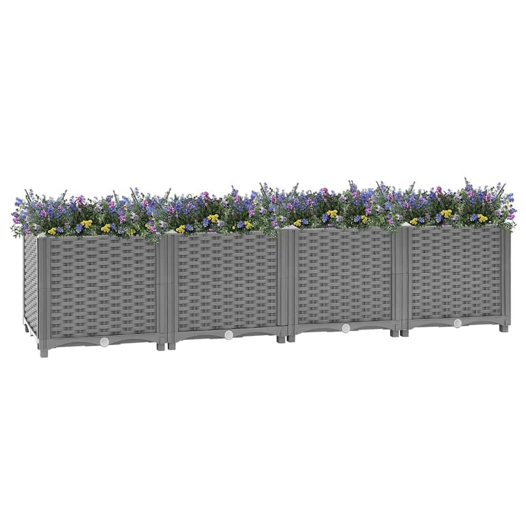 Vidaxl Bac à fleurs surélevé 160 cm gris - Jusqu'à 34% de remise