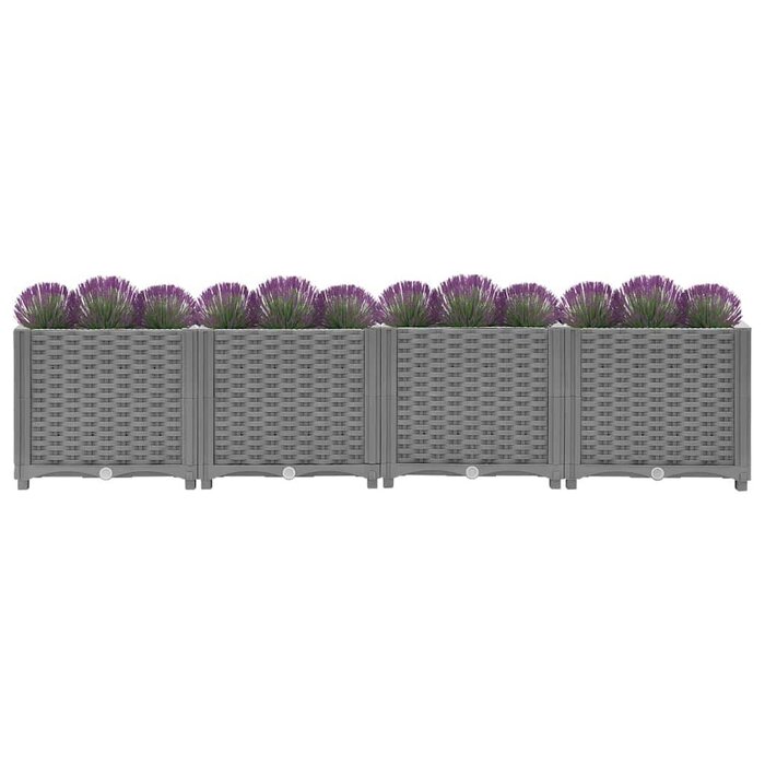 Vidaxl Bac à fleurs surélevé 160 cm gris - Jusqu'à 34% de remise