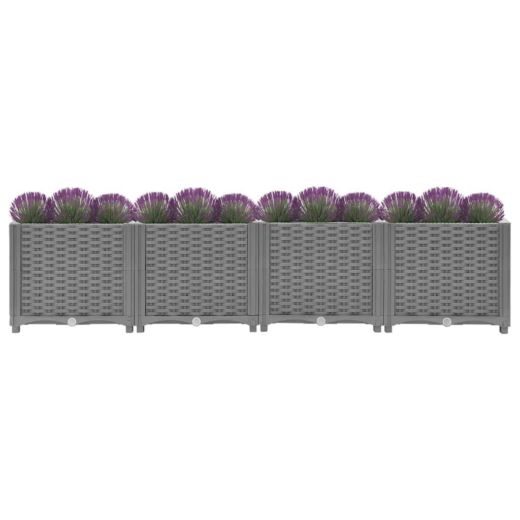 Vidaxl Bac à fleurs surélevé 160 cm gris - Jusqu'à 34% de remise