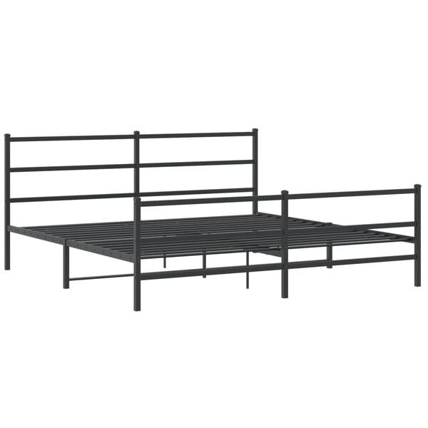 Vidaxl Cadre de lit 180x200 cm en acier noir - Jusqu'à -35%