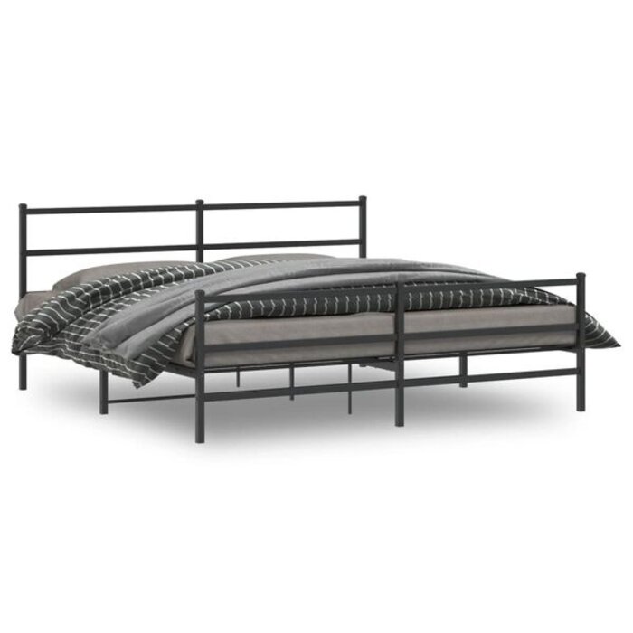 Vidaxl Cadre de lit 180x200 cm en acier noir - Jusqu'à -35%