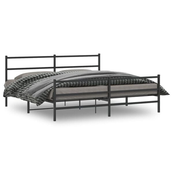 Vidaxl Cadre de lit 180x200 cm en acier noir - Jusqu'à -35%