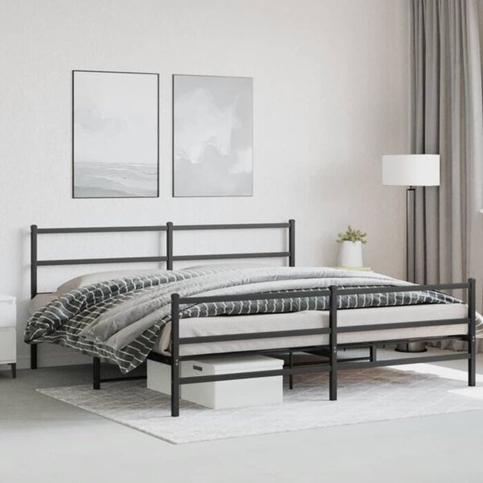 Vidaxl Cadre de lit 180x200 cm en acier noir - Jusqu'à -35%