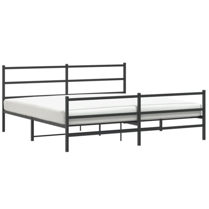 Vidaxl Cadre de lit 180x200 cm en acier noir - Jusqu'à -35%