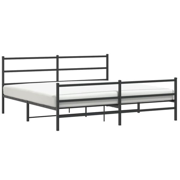 Vidaxl Cadre de lit 180x200 cm en acier noir - Jusqu'à -35%