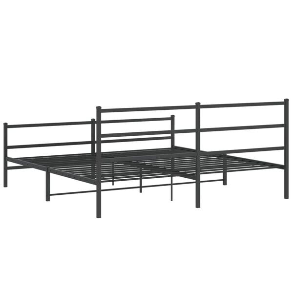 Vidaxl Cadre de lit 180x200 cm en acier noir - Jusqu'à -35%