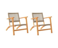 Vidaxl Lot de 2 chaises de jardin résine et acacia - Jusqu'à -35%