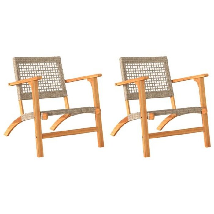 Vidaxl Lot de 2 chaises de jardin résine et acacia - Jusqu'à -35%