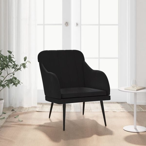 Vidaxl Fauteuil de salon en velours noir - Jusqu'à -34% sur votre confort