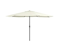 Vidaxl Parasol de jardin 390 cm - Blanc sable - Jusqu'à 34 % de remise